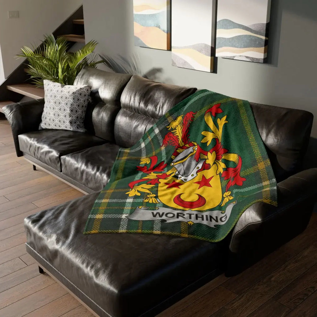 Comfortable Worthing Family Crest Blanket for Cozy Living