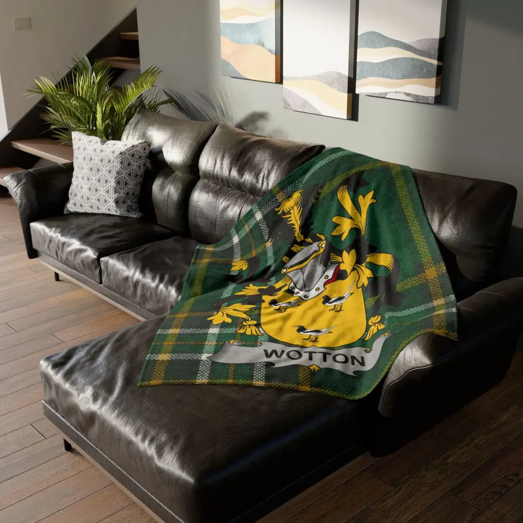Wotton Family Crest Decorative Throw Blanket
