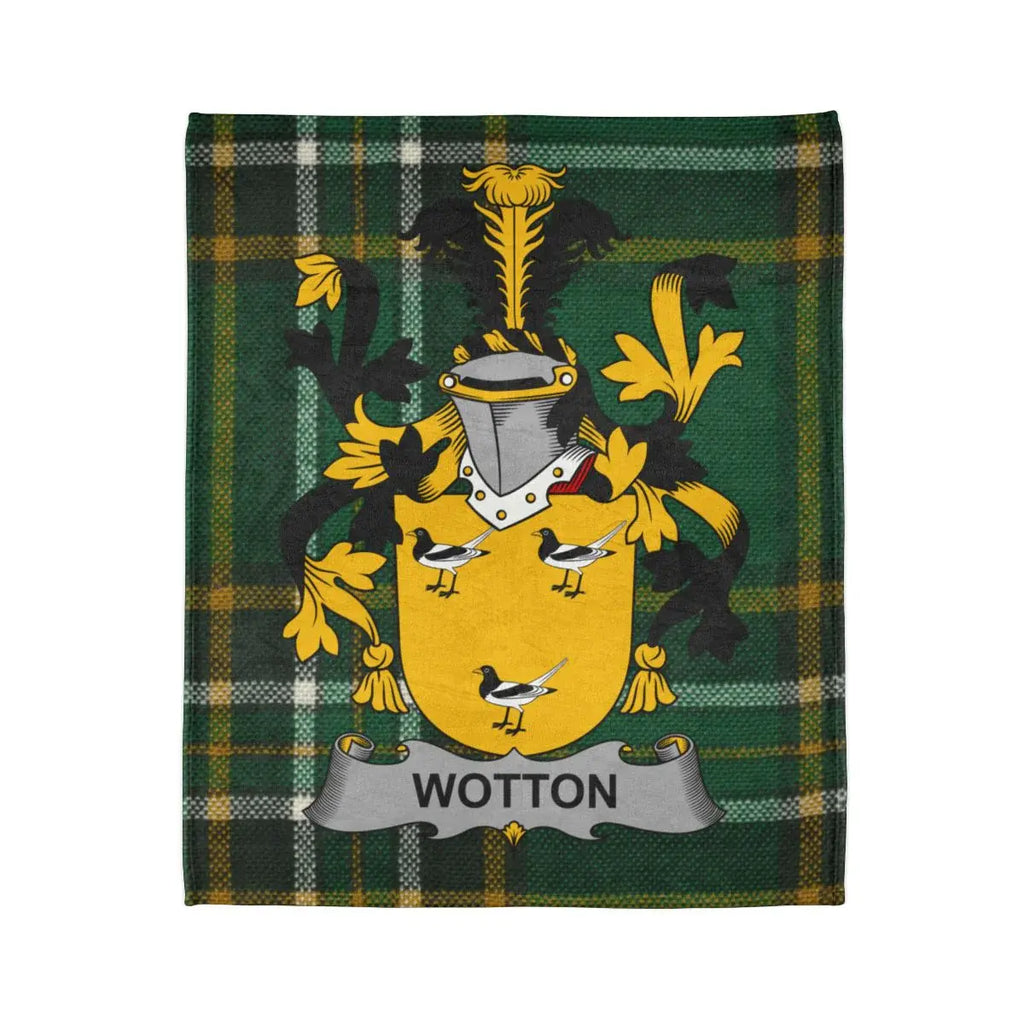 Wotton Family Crest Tartan Pattern Blanket