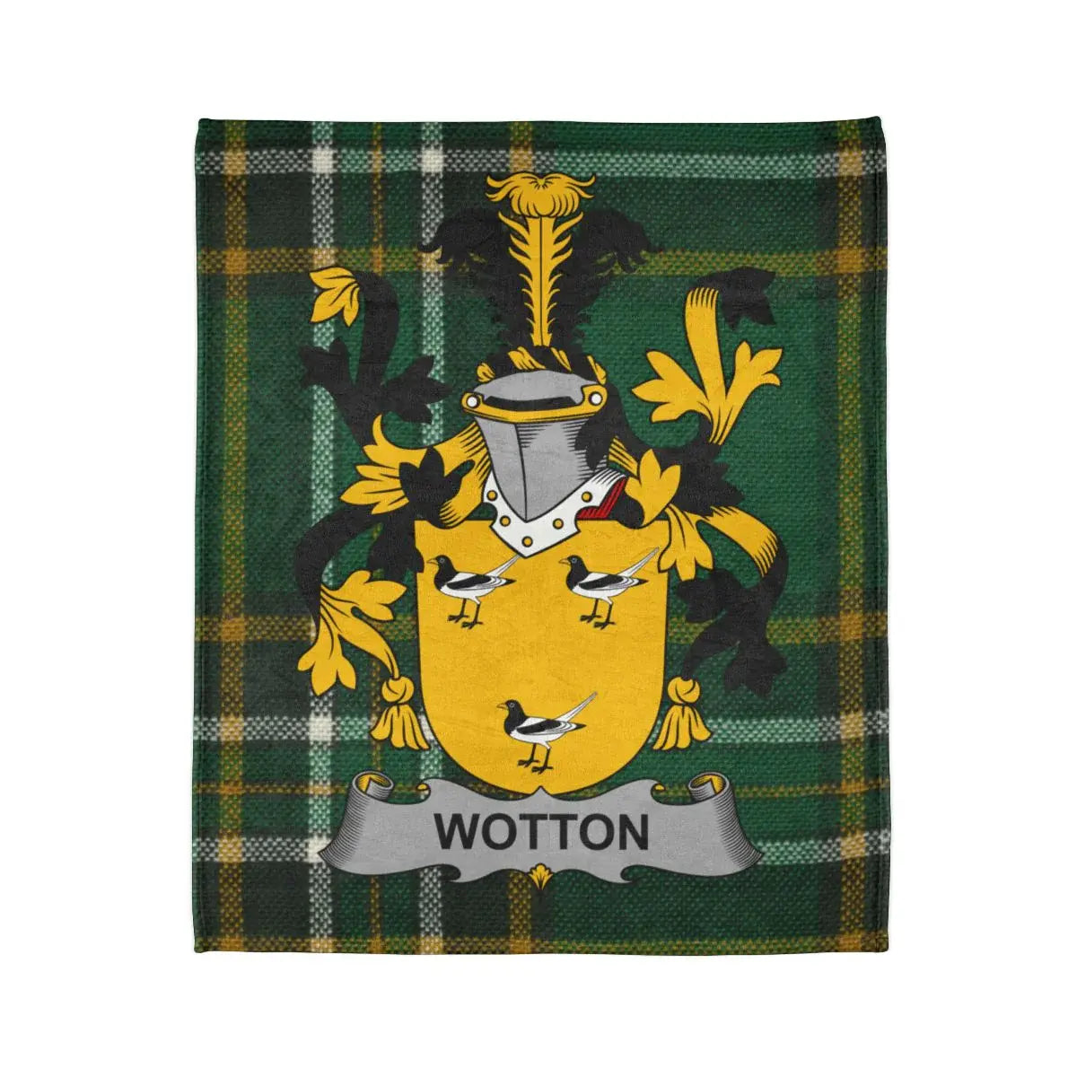 Wotton Family Crest Tartan Pattern Blanket