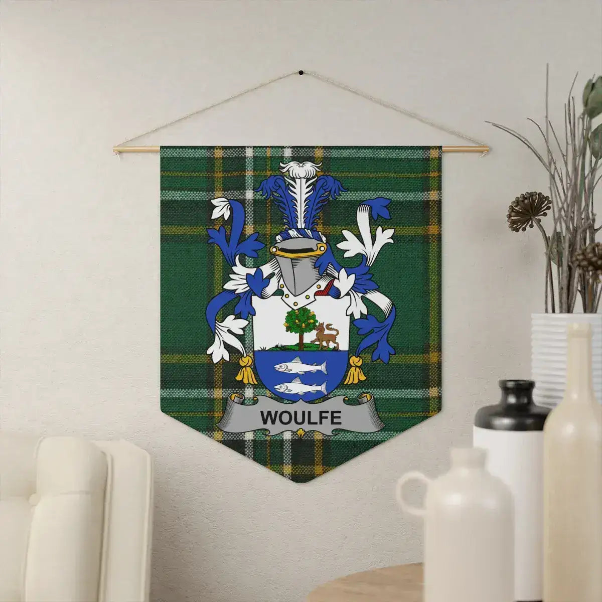 Woulfe Family Crest Tartan Wall Hanging product type