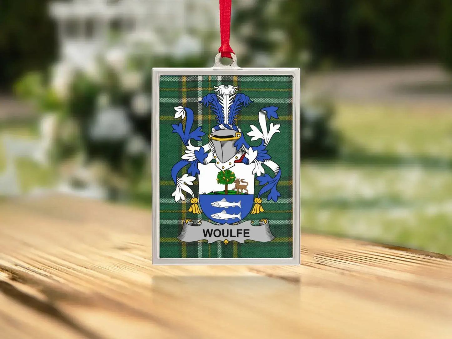 Woulfe Heraldic Crest Ornament with Family Name product
