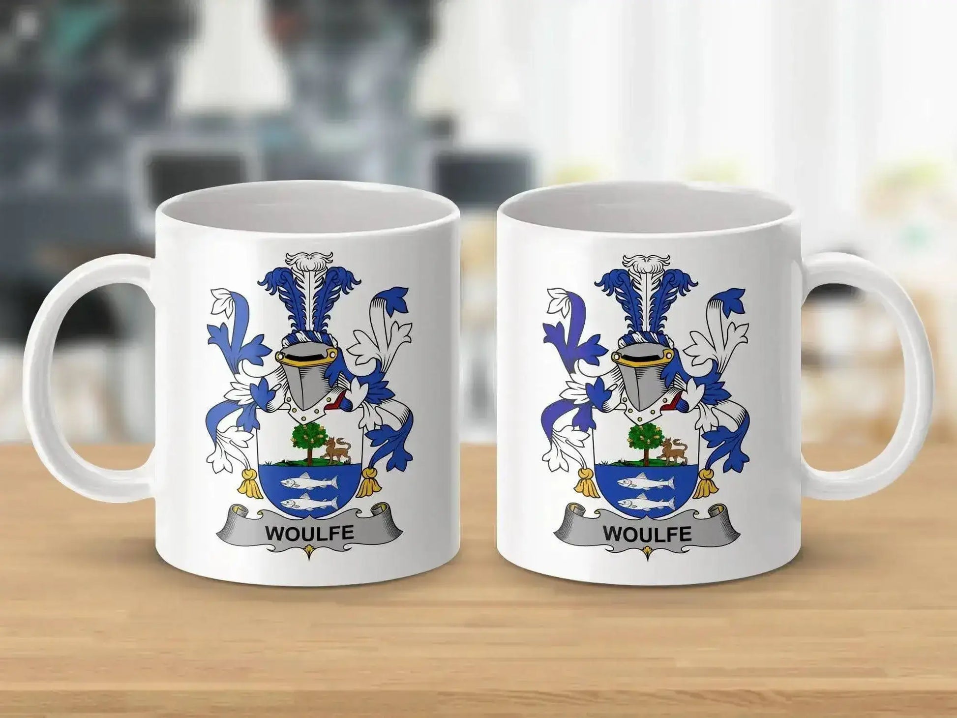 Woulfe Family Crest Coat of Arms Mug - Celtic Ancestry Gifts