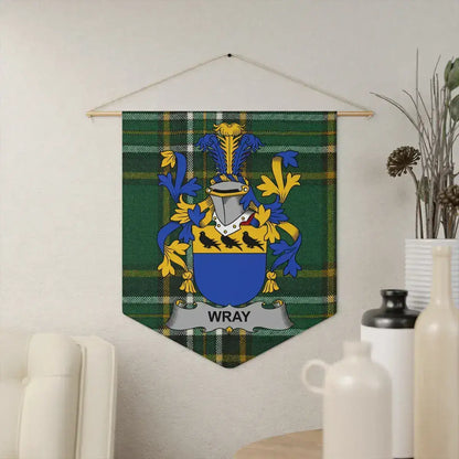 Wray Family Crest Tartan Plaid Hanging Banner product