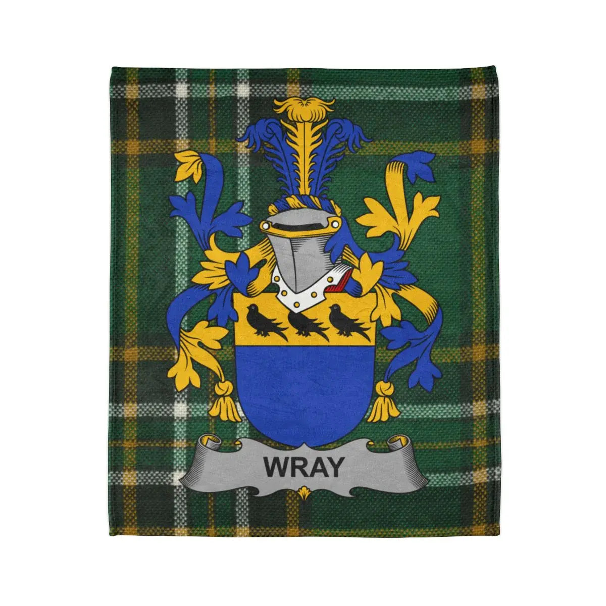 Wray Family Crest Plaid Tartan Throw Blanket