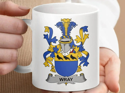 Wray Surname Irish Family Crest Mug - Celtic Ancestry Gifts