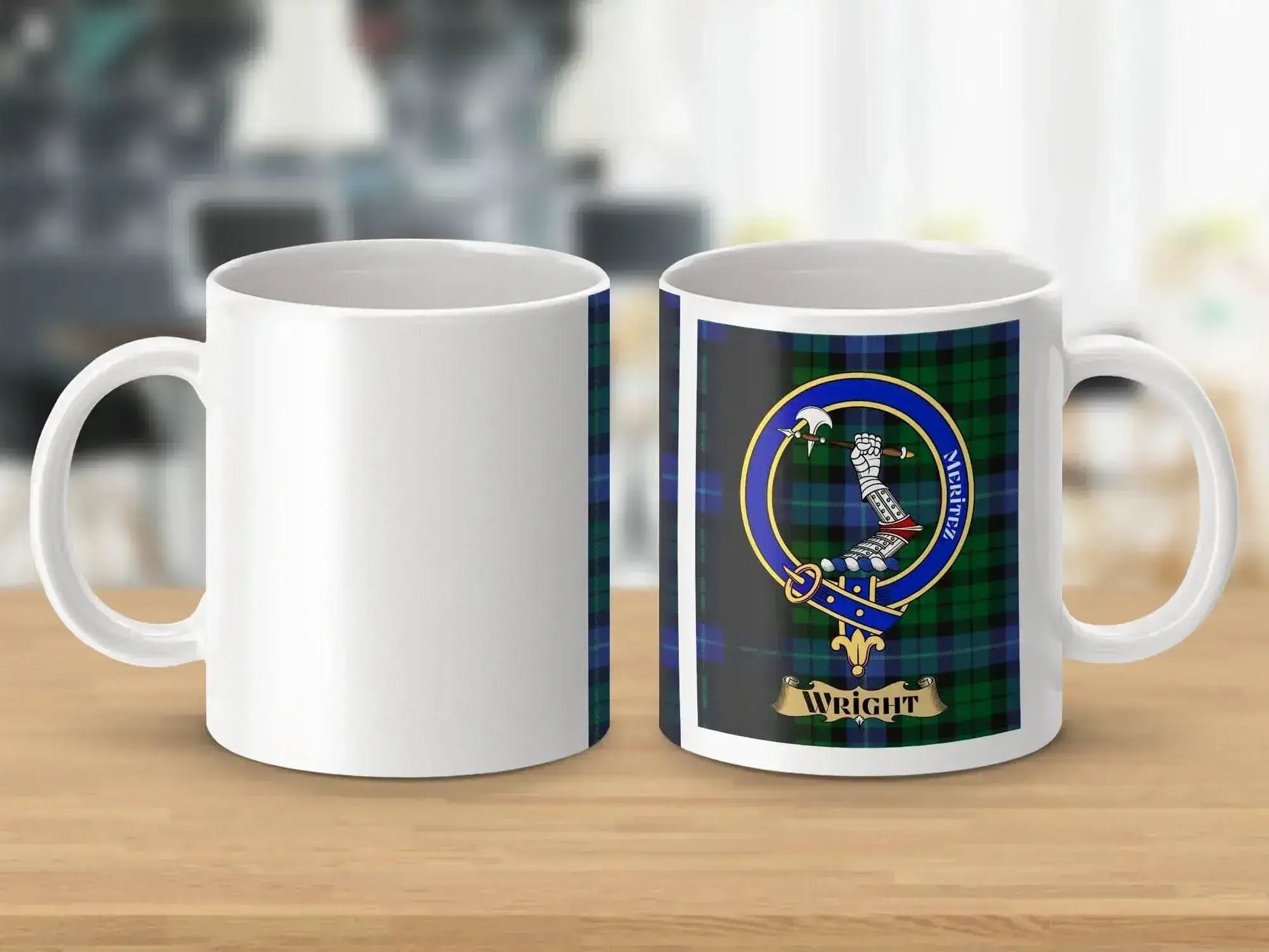 Custom Wright Clan Crest Tartan Pattern Mug product type
