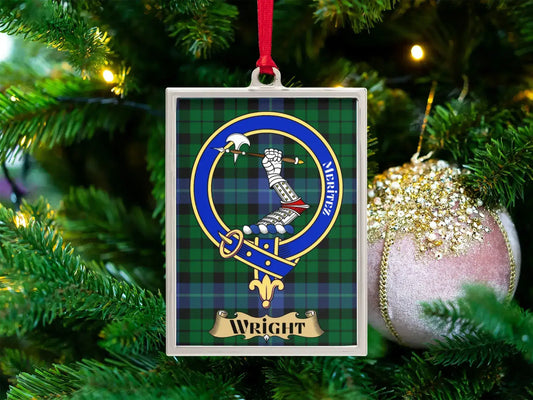 Clan Wright Tartan Crest Christmas Ornament product