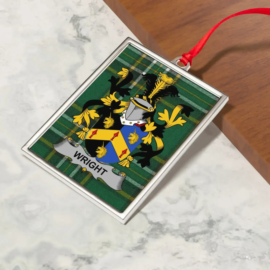 Wright Family Crest Vintage Design Ornament product