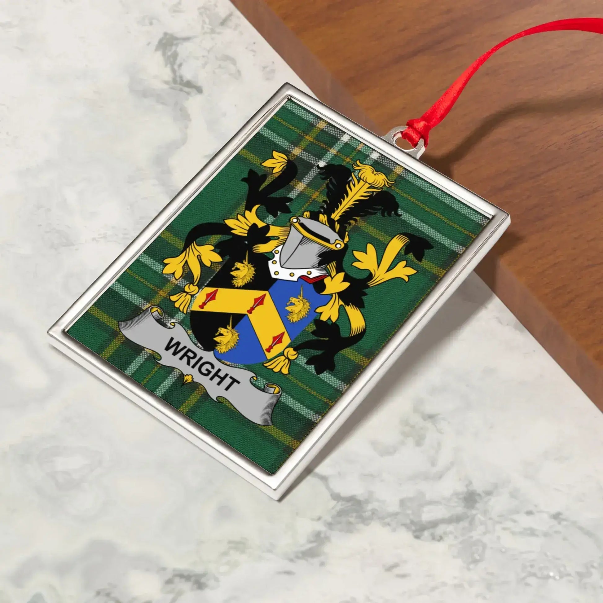 Wright Family Crest Vintage Design Ornament product