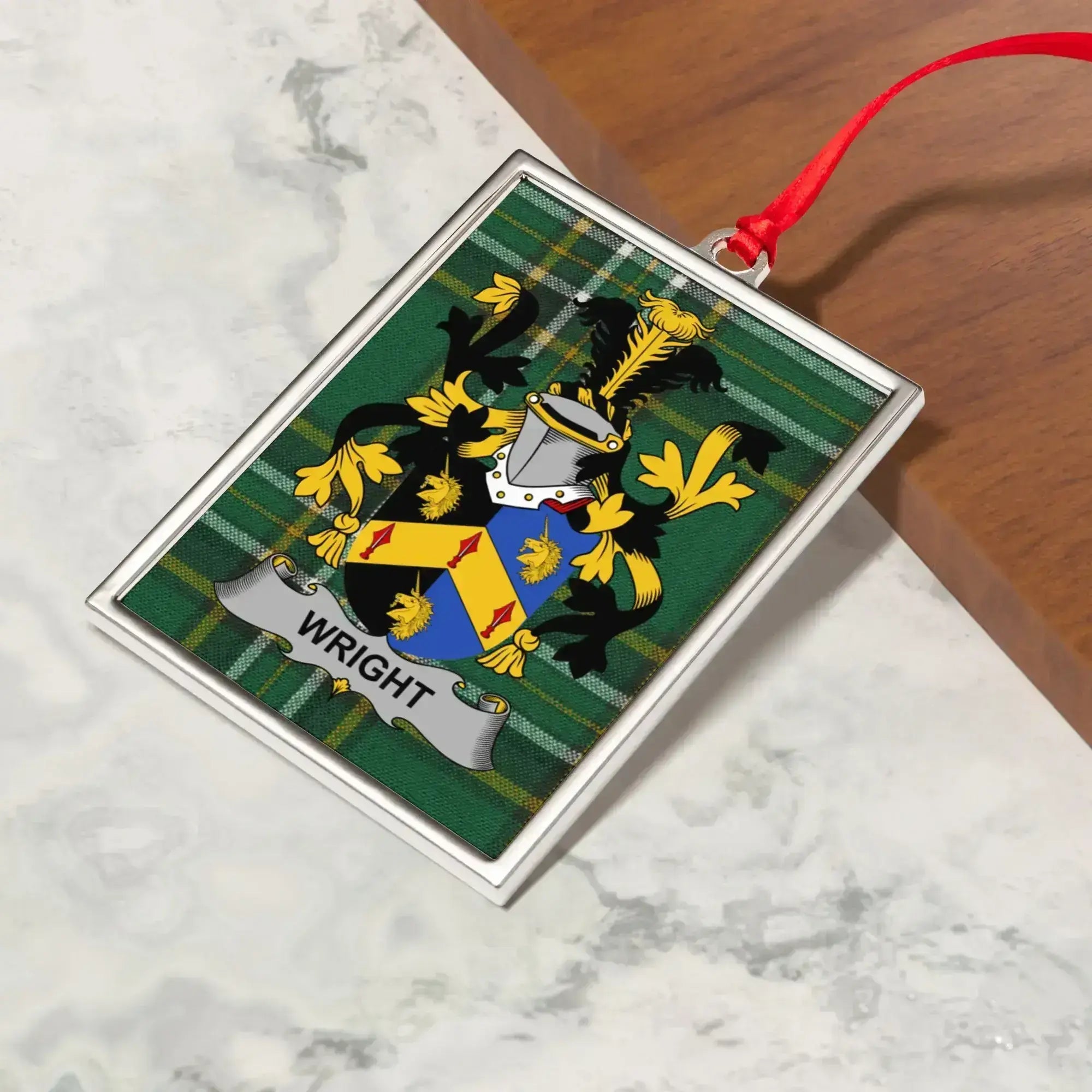 Wright Family Crest Vintage Design Ornament product
