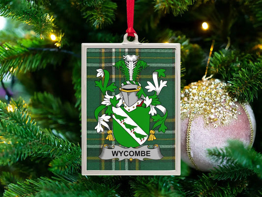 Wycombe Family Crest Tartan Christmas Tree Ornament product