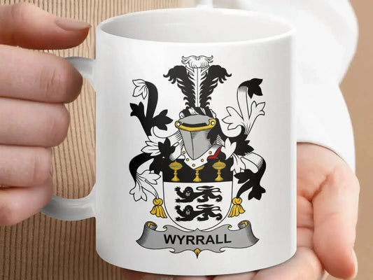 Wyrall Family Coat of Arms Crest Shield Mug - Celtic Ancestry Gifts