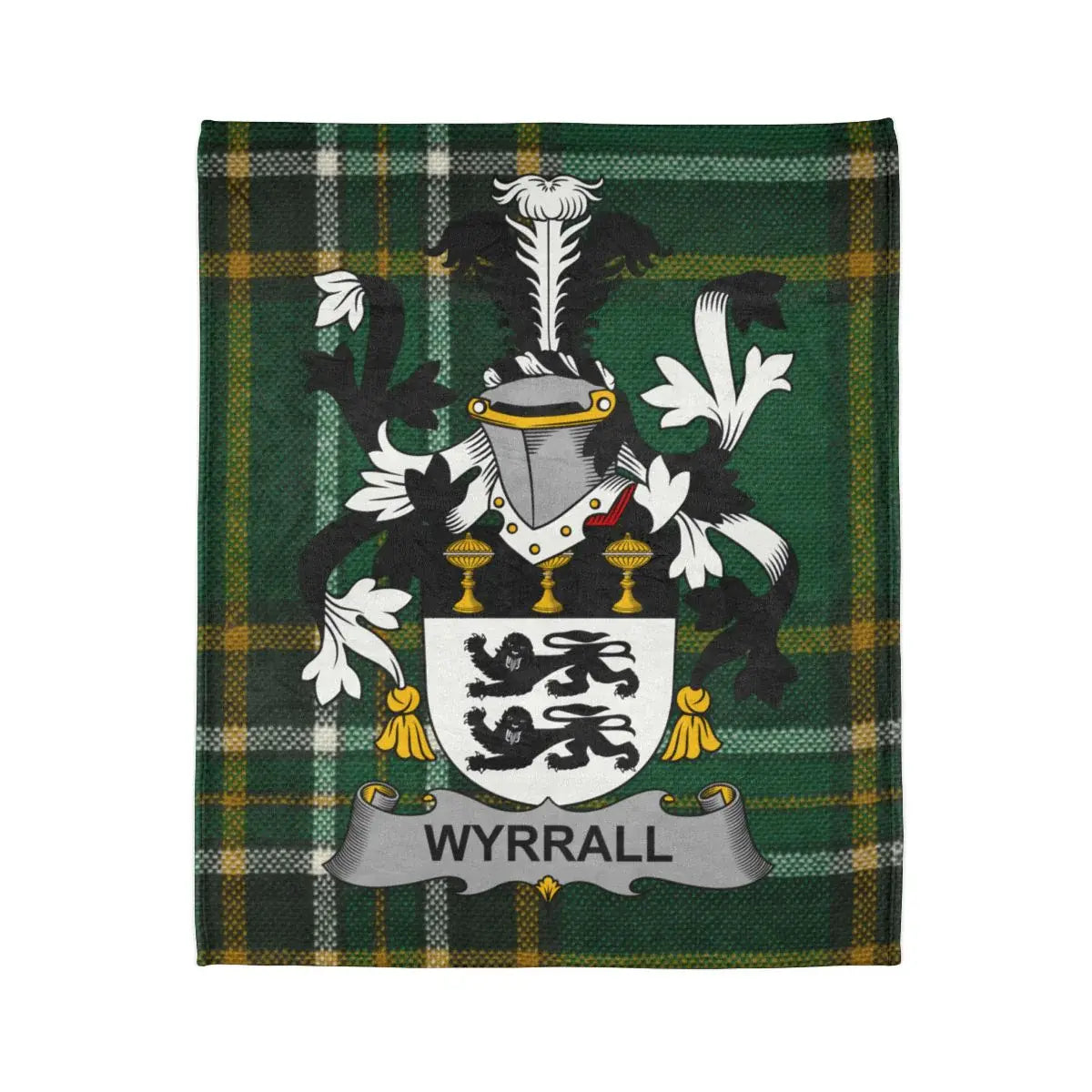 Customizable Family Crest Plaid Blanket Design