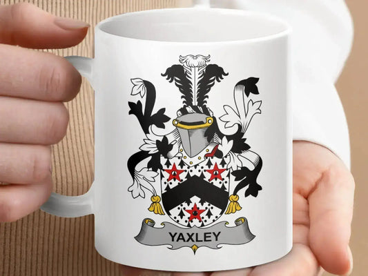 Yaxley Family Crest Coat of Arms Mug - Celtic Ancestry Gifts
