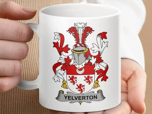 Yelverton Family Crest Design on Ceramic Mug - Celtic Ancestry Gifts