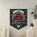 Young clan crest tartan pennant wall hanging with wooden dowel