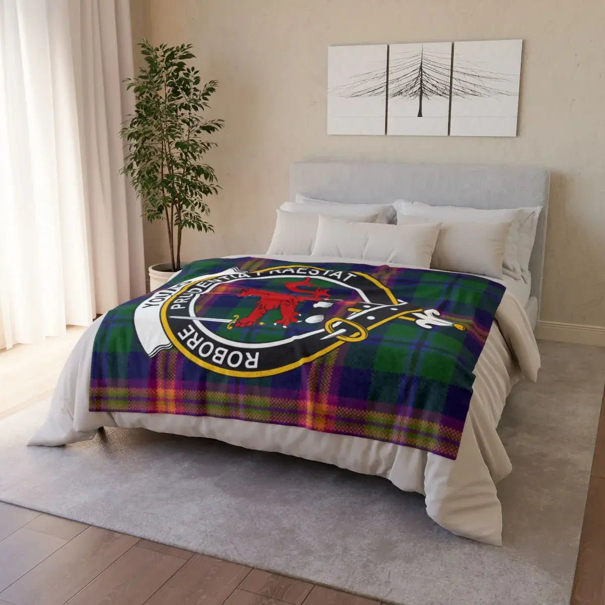 Colorful Plaid Roberston Tartan Design Blanket Decor