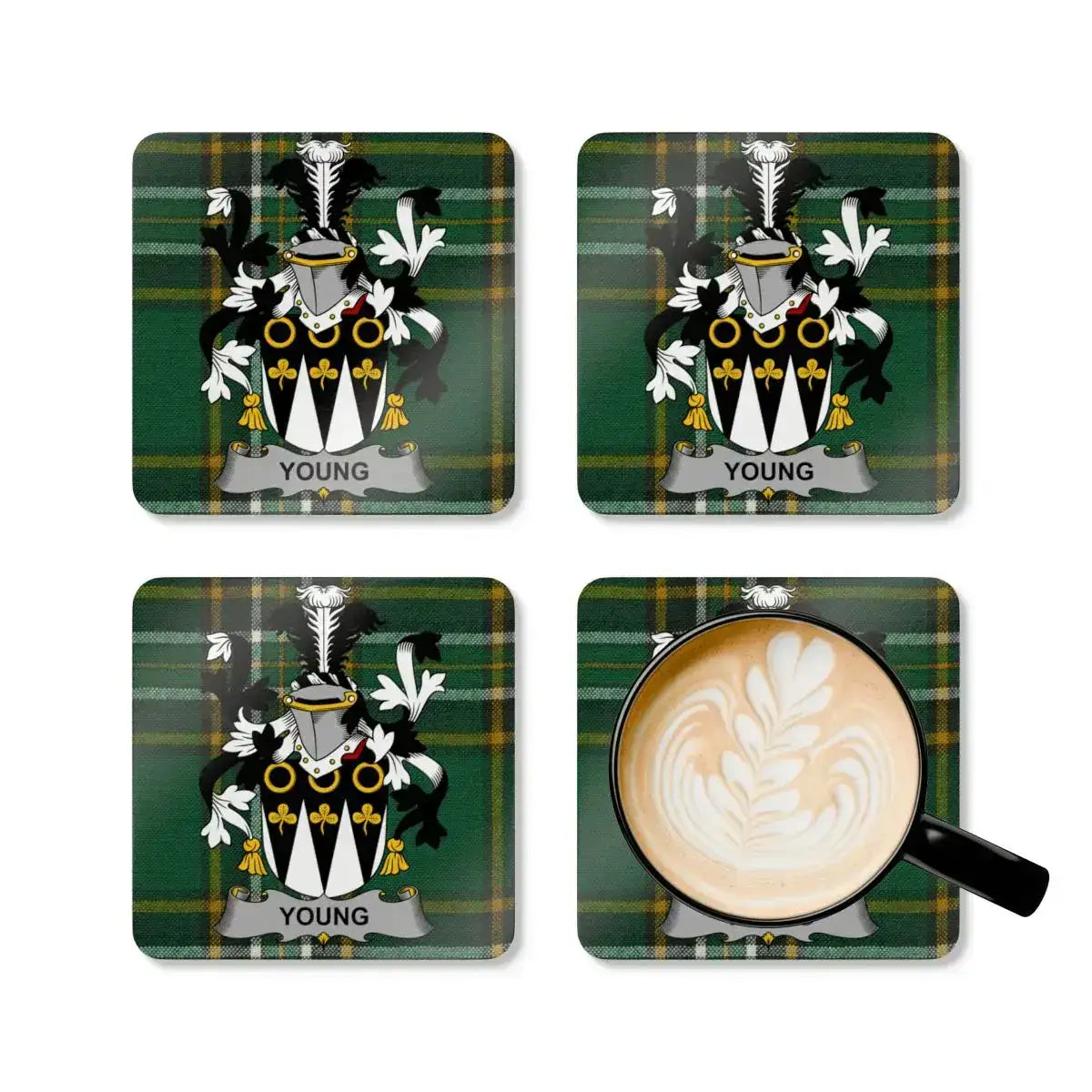 Family Crest Personalized Coasters Set of 4 product