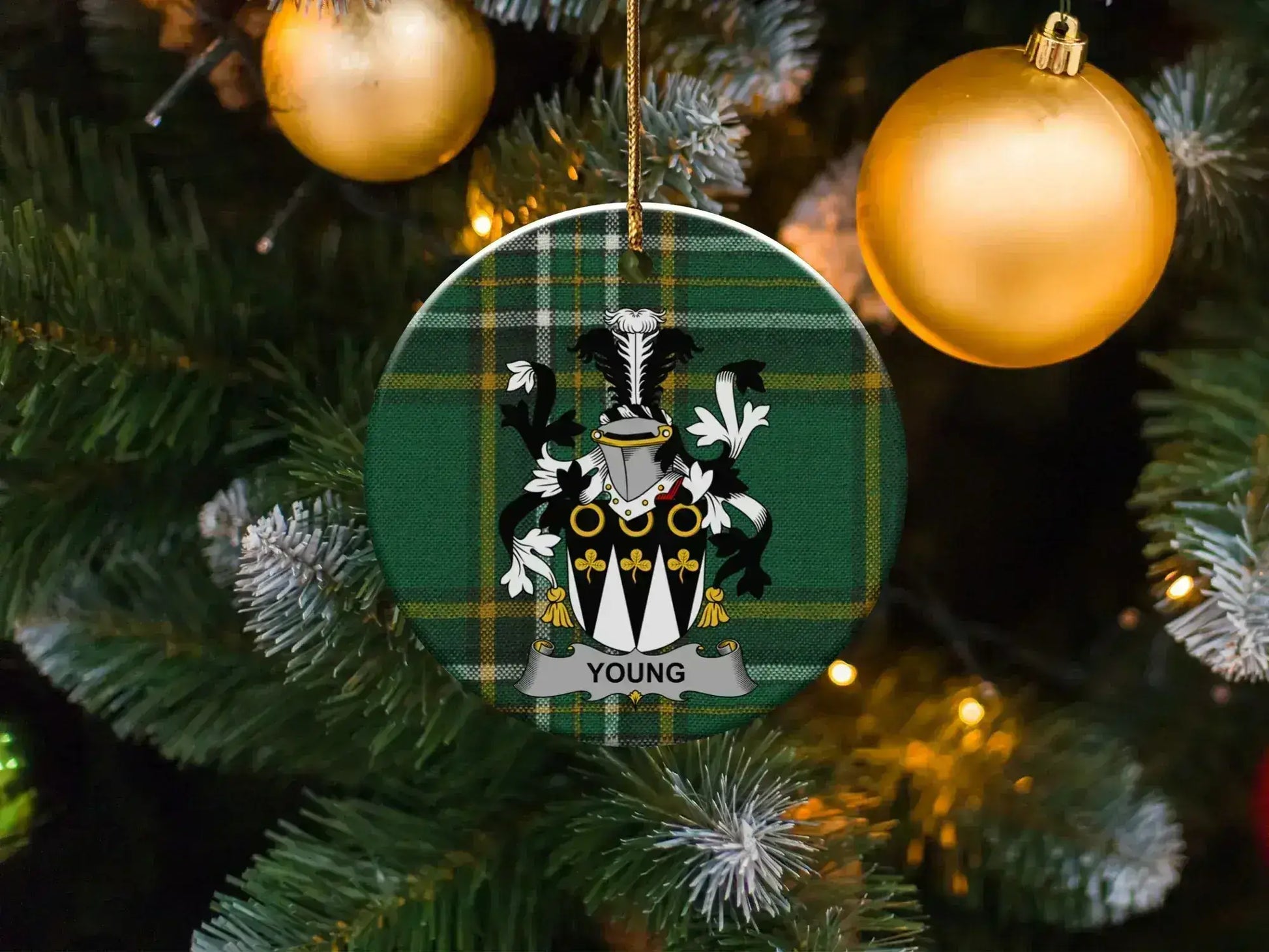 Personalized Family Crest Holiday Ornament product type