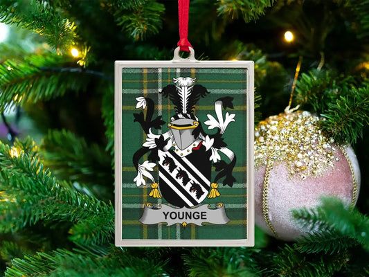 Younge Family Crest Plaid Personalized Ornament product