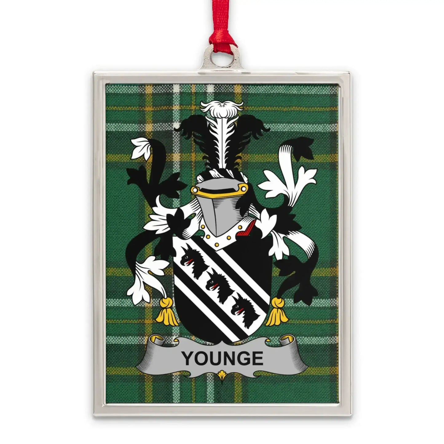 Younge Family Crest Plaid Pattern Ornament product
