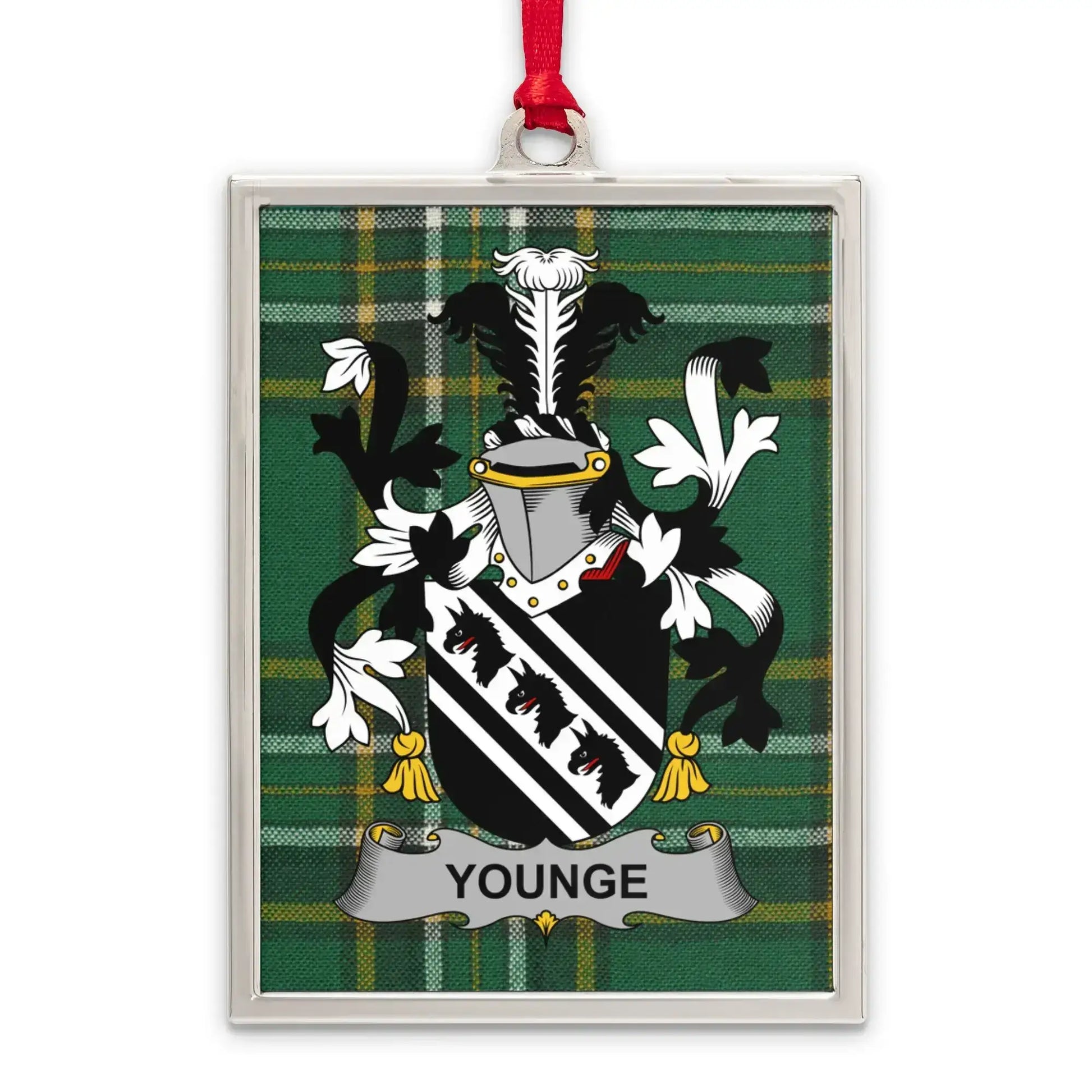 Younge Family Crest Plaid Pattern Ornament product