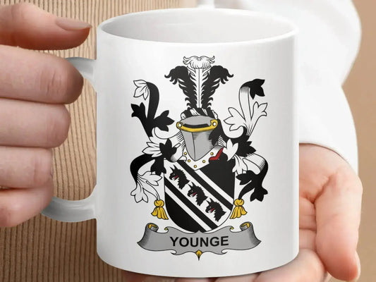 Younge Family Crest Heraldic Design Mug - Celtic Ancestry Gifts