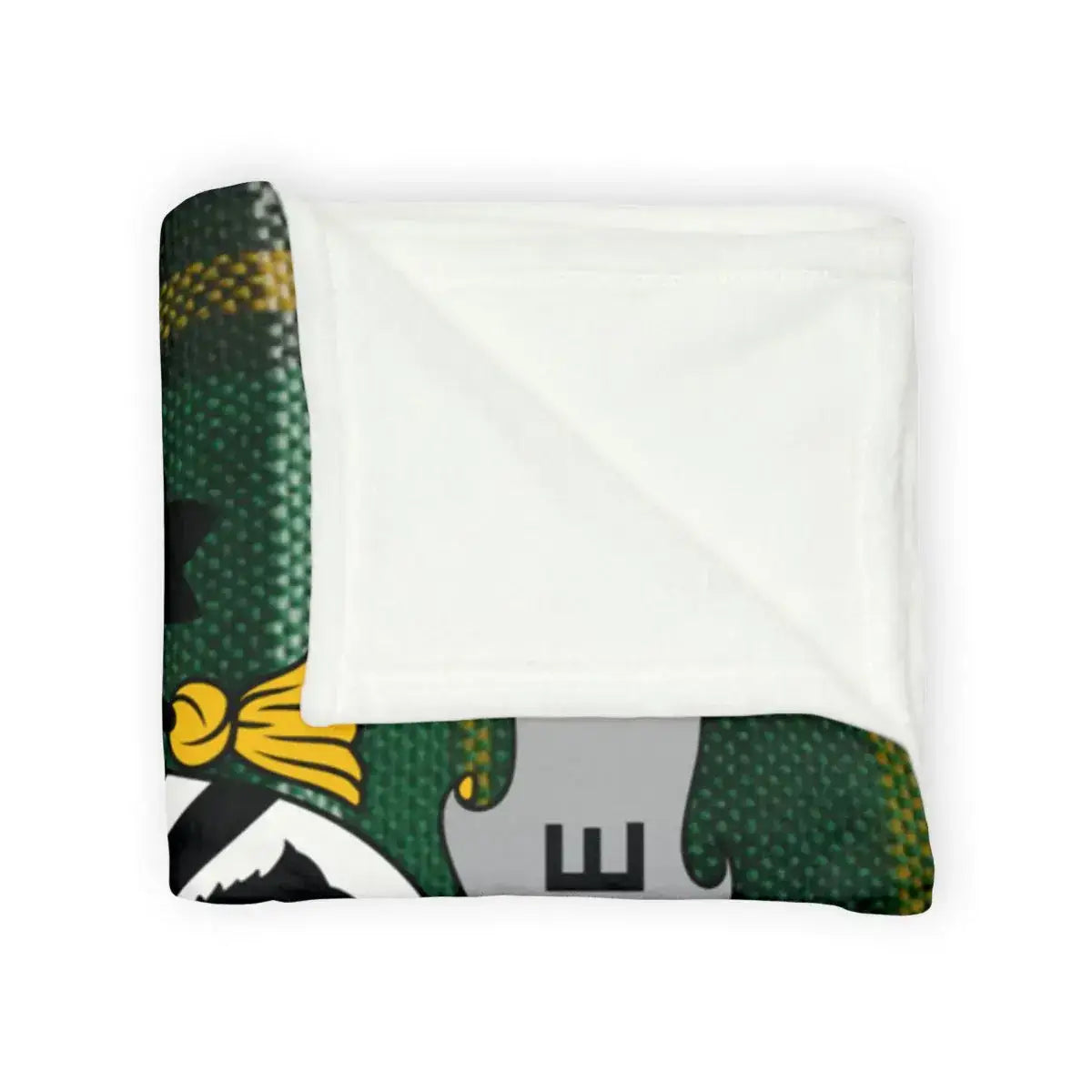 Cozy Green Blanket with Artistic Design