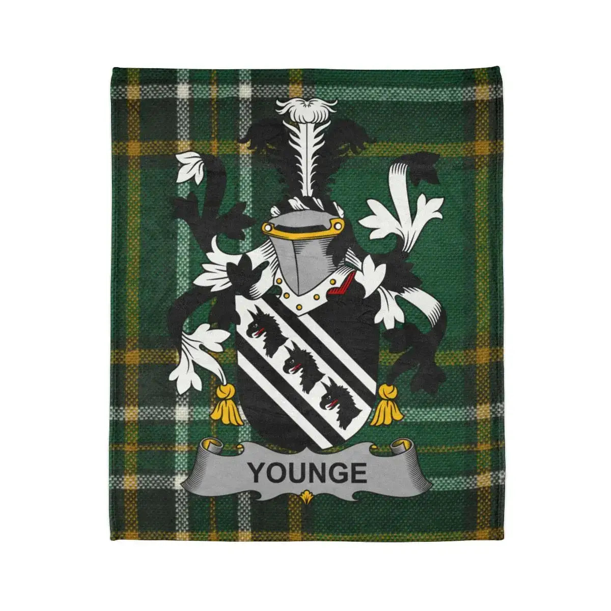 Younge Family Crest Coat of Arms Tartan Design Blanket