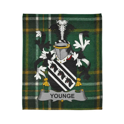 Younge Family Crest Coat of Arms Tartan Design Blanket