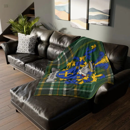 Scottish Tartan Blanket with Custom Family Crest product
