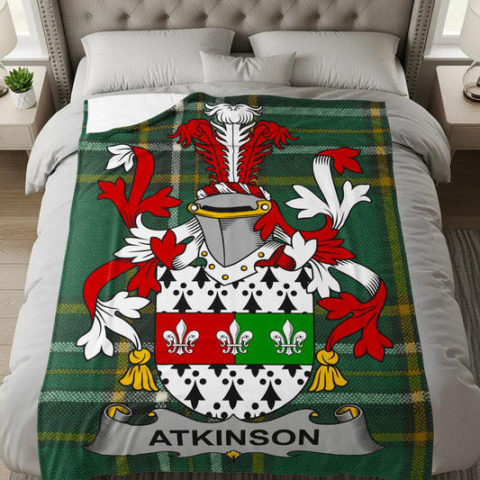 Atkinson Family Crest Blanket Custom Quilt product