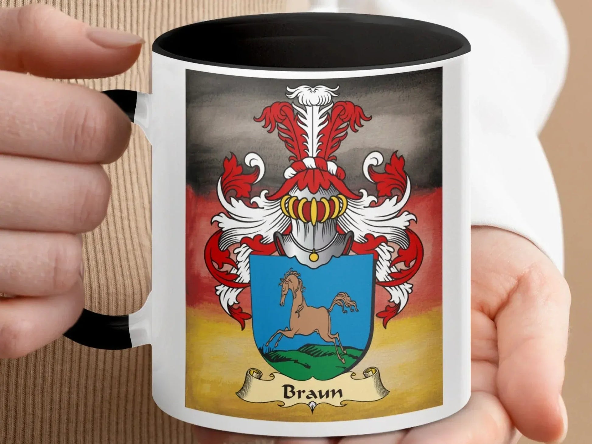 Braun Family Crest Coat of Arms Coffee Mug product