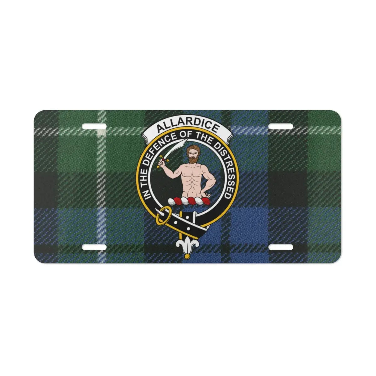 Scottish Tartan License Plate with Family Crest product