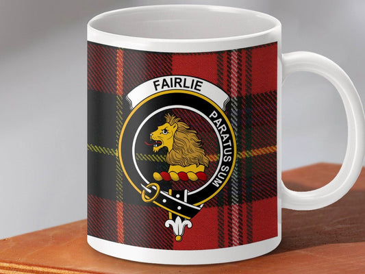 Fairlie Paratus Sum Lion Plaid Clan Crest Mug product