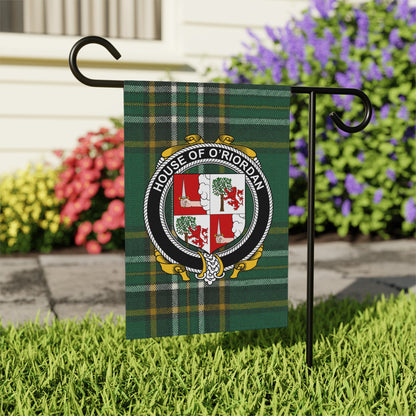 House of O'Riordan Crest Plaid Garden Flag