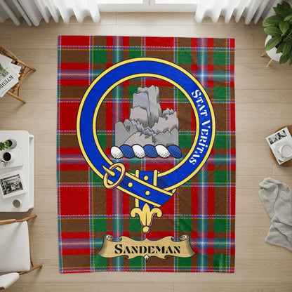 Clan Sandeman Tartan Rug with Crest Product