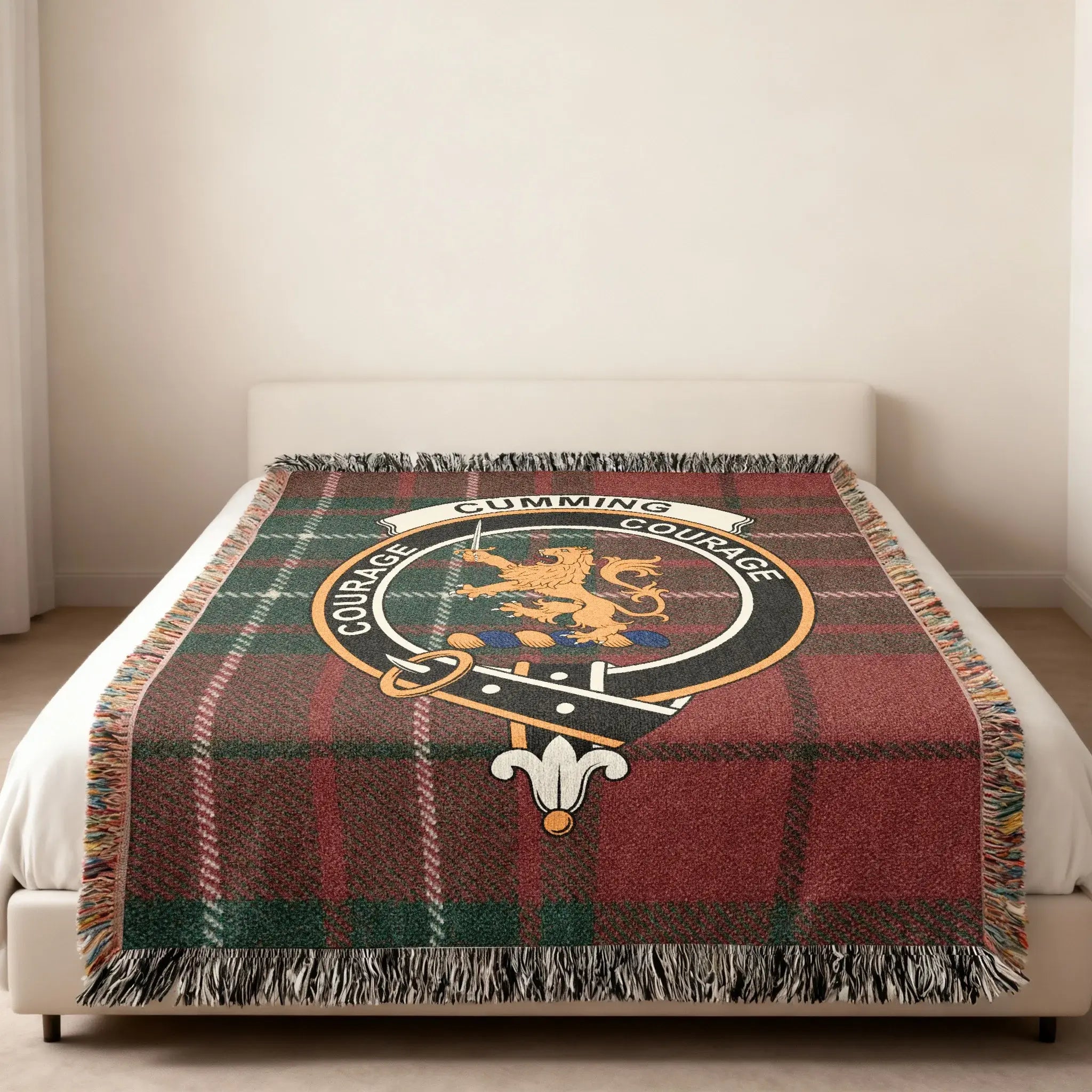 Cumming Courage Tartan Throw Blanket for Home Decor