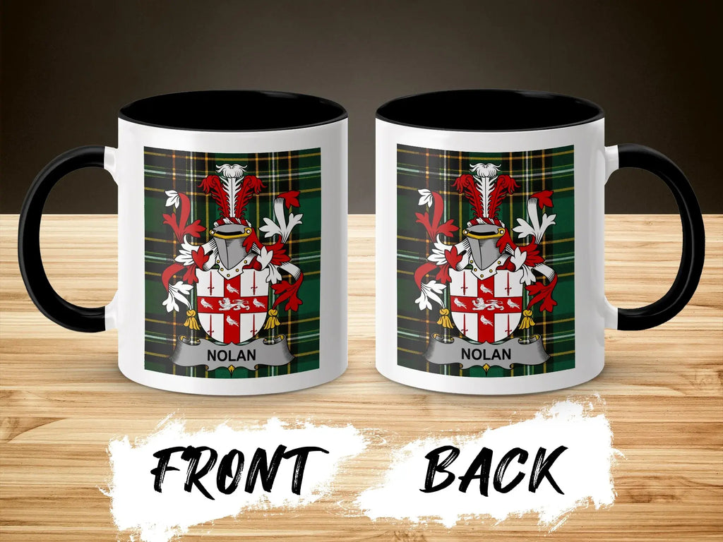 Nolan ceramic accent mug with Irish National Tartan crest design