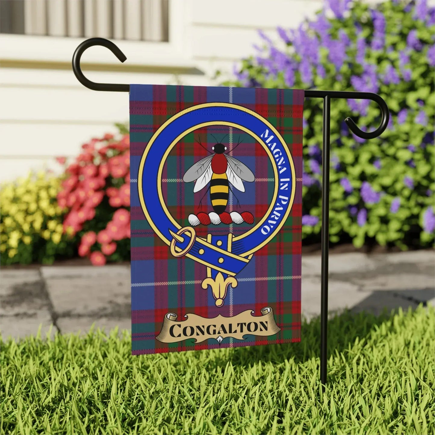 Congalton Family Crest Garden Flag product