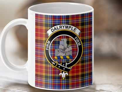 Clan Dalrymple Scottish Tartan Crest Mug - Living Stone Gifts