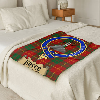 Scottish Clan Bryce Crest Tartan Throw Blanket - Living Stone Gifts