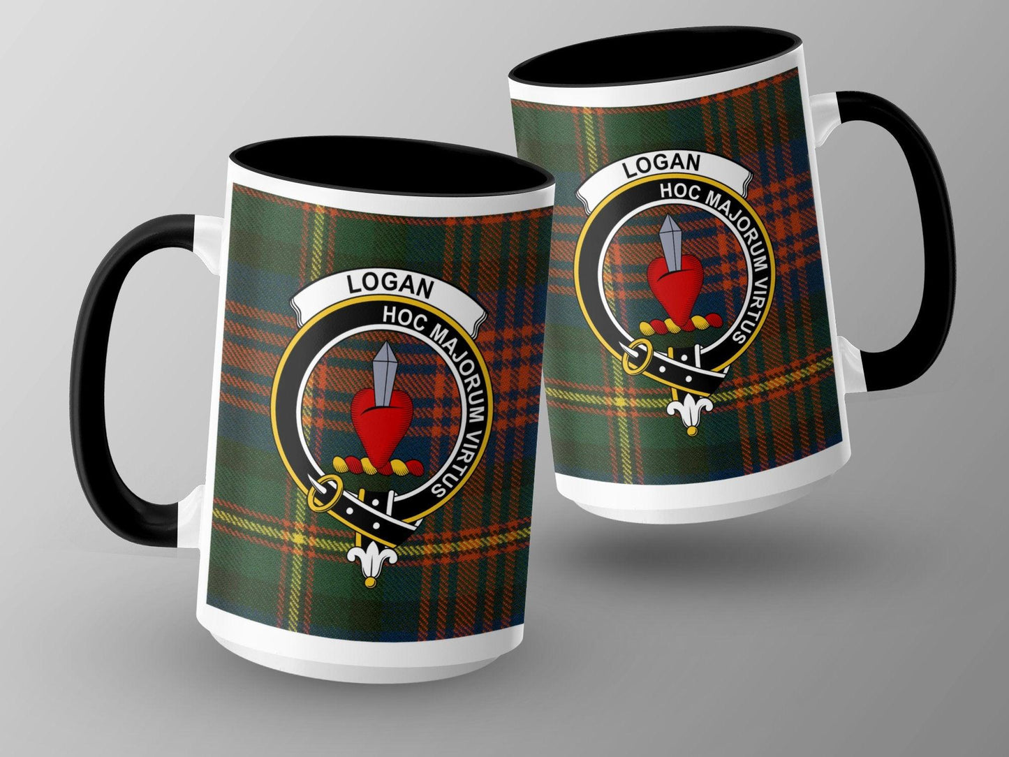 Scottish Clan Logan Tartan Crest Design Coffee Mug - Living Stone Gifts