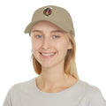 Clan Wallace tartan cap in khaki — printed clan crest detail on cotton