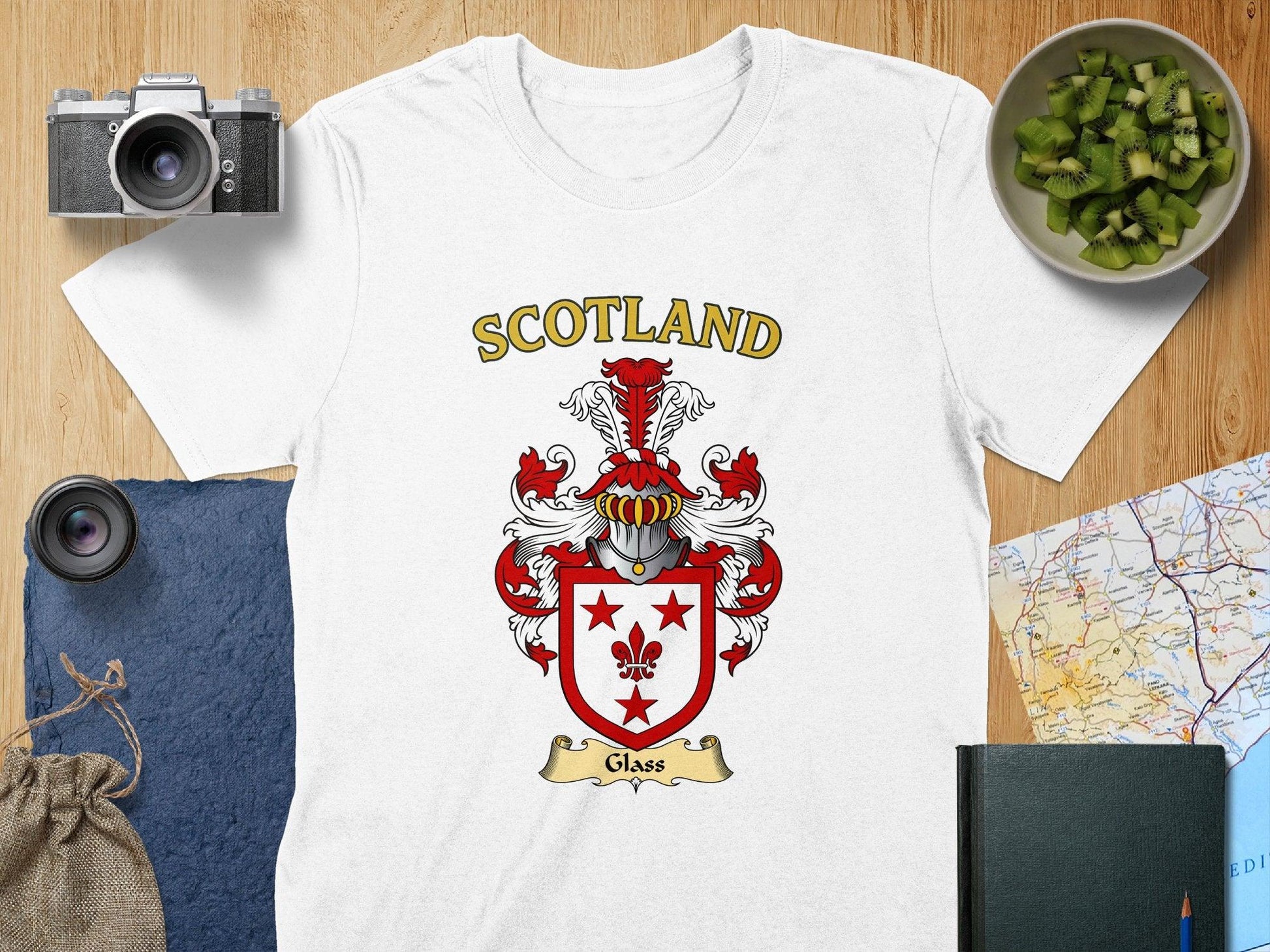 Glass Family Coat Of Arms Heraldic Crest T-Shirt - Celtic Ancestry Gifts