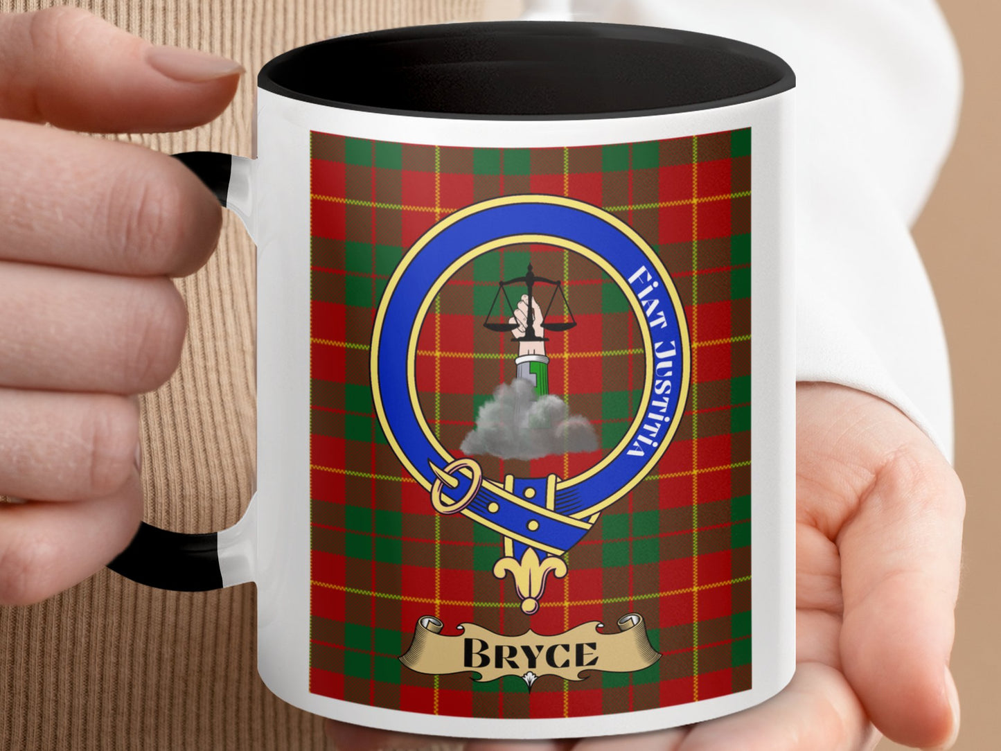 Clan Crest Tartan Pattern Personalized Mug - Living Stone Gifts