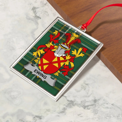 Ewing Family Crest Patterned Rectangular Ornament product type