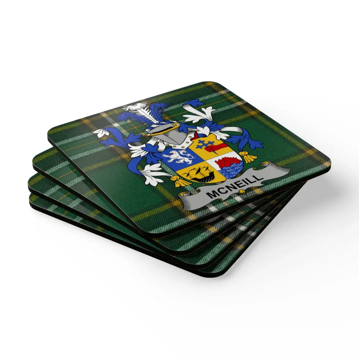 McNeill Family Tartan Crest Coasters Set Unique product