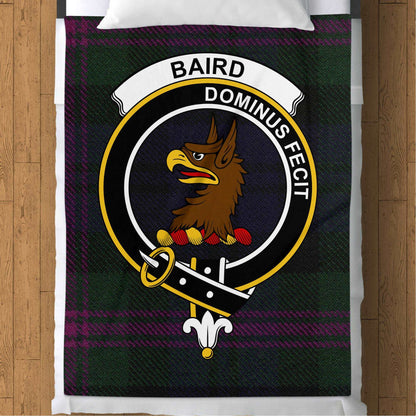 Baird Dominus Fecit Scottish Tartan Crest Throw Blanket - Living Stone Gifts